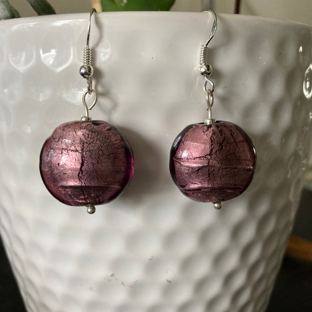 Blown Glass Dangle Earrings
